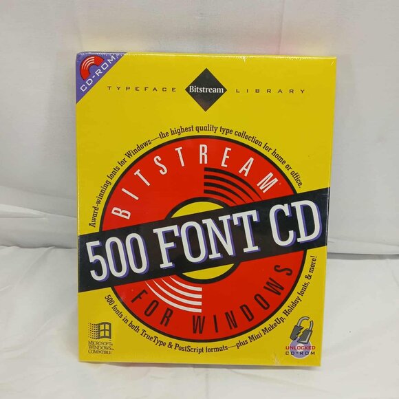 Vintage Bitstream 500 Font CD For Windows - Picture 1 of 8